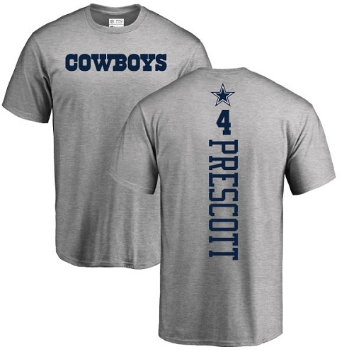 Men Dallas Cowboys Ash Dak Prescott Backer #4 Nike NFL T Shirt->women nfl jersey->Women Jersey